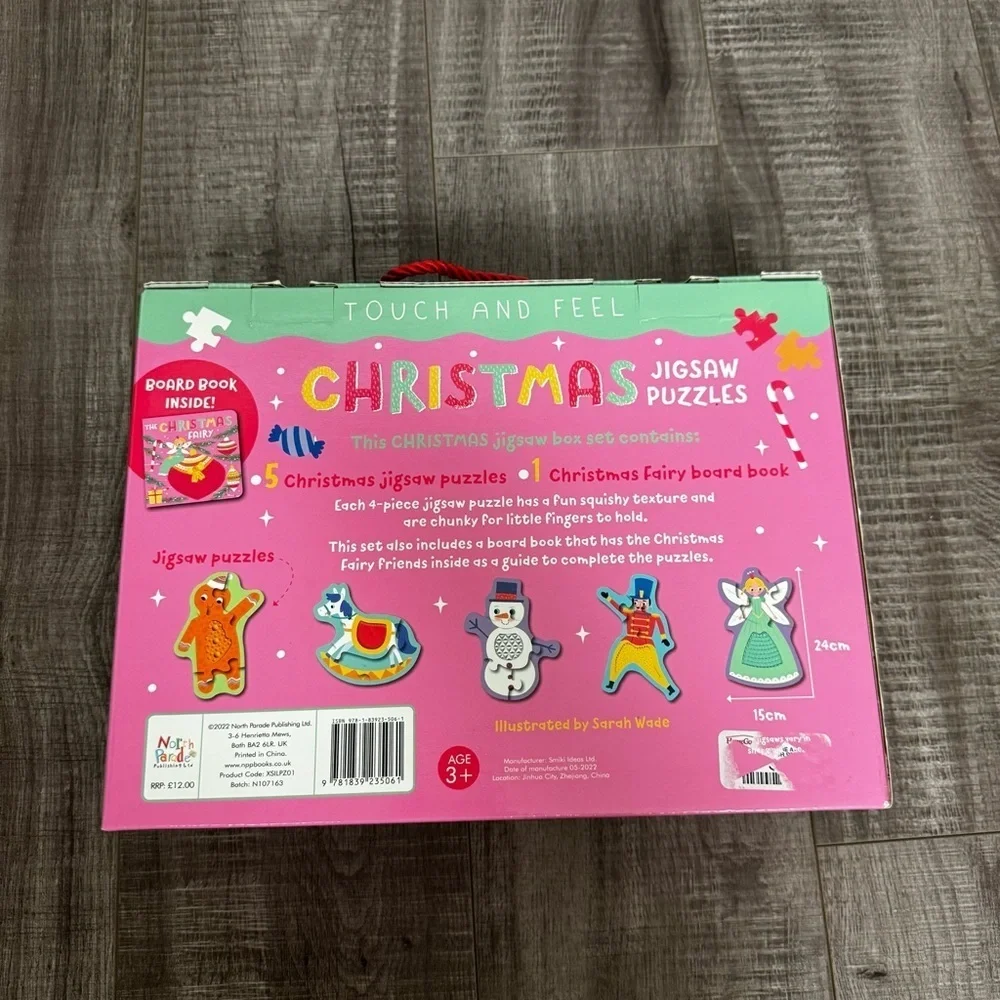 Touch and Feel Christmas 5 Jigsaw Puzzles Pack NIB